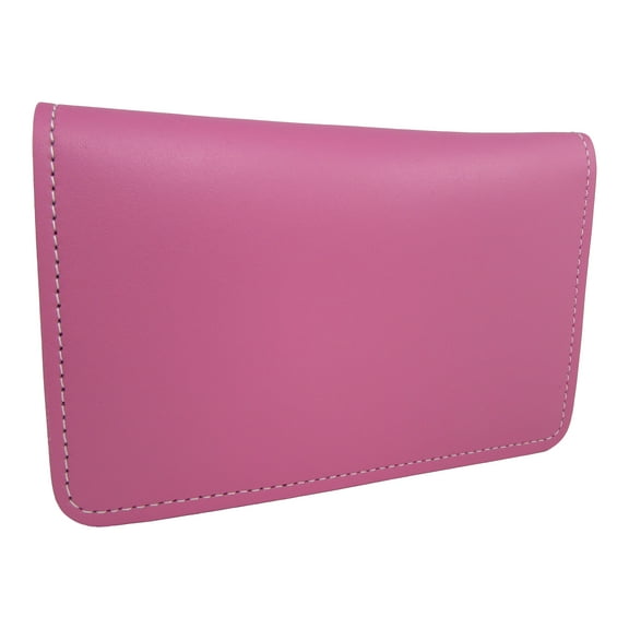 Leather Top Stub Checkbook Cover, Pink