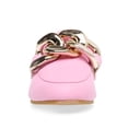 thumbnail image 3 of FSJ Women Classic Closed Round Toe Mules Chains Low Heeled Loafer Slides Comfortable Slip on Casual Walking Flats Size 10.5 Rose Pink, 3 of 5