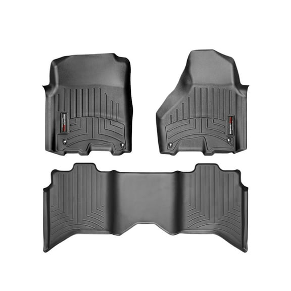 WeatherTech Custom Fit FloorLiners compatible with RAM Ram 1500, Ram 1500 Classic, Ram 2500/3500 - 1st & 2nd Row, Black