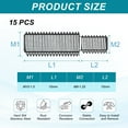 thumbnail image 2 of Uxcell M8x10 to M10x10 Double End Threaded Stud Screw Bolt, 15 Pack Stainless Steel Rod Bolts, 20mm Long, 2 of 6