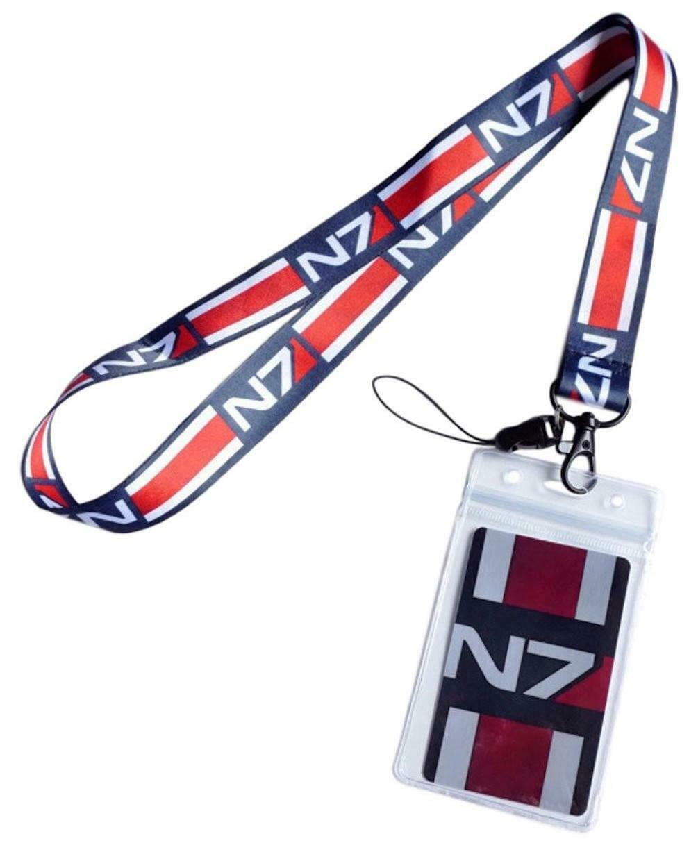 Mass Effect N7 Repeated Design Lanyard Id Holder Keychain Walmart Com Walmart Com
