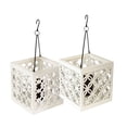 thumbnail image 2 of Melrose 8.5" Metro White Geometric Flower Lattice Hanging Patio Pillar Candle Lantern, 2 of 2