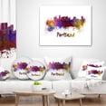 thumbnail image 4 of Designart Portland Skyline - Cityscape Throw Pillow - 16x16, 4 of 5