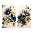 thumbnail image 2 of Designart "Poppy Flowers in Navy Blue and Gold II" Poppy Wall Art Set Of 2 - Blue Floral Gallery Set For Office Decor, 2 of 7