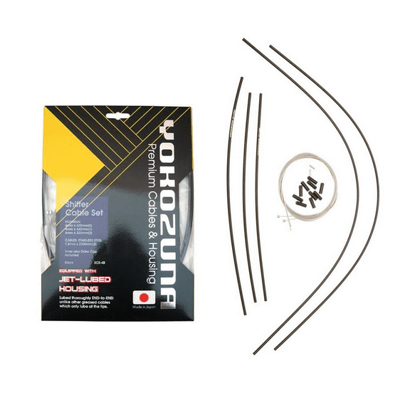 Yokozuna Premium Shift Cable Ferrules & Housing Kit Black Shimano SRAM 4mm