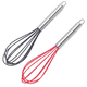 thumbnail image 1 of Herramientas para hornear, batidor de huevos de silicona con mango de acero inoxidable de 10 pulgadas de espesor, varilla agitadora manual (juego de 2), 1 of 5