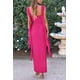 thumbnail image 2 of Vestido PRETTYGARDEN 2025 Maxi sin mangas con volantes en rojo rosa Talla L, 2 of 8