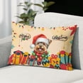 thumbnail image 2 of Merry Christmas Santa Yorkshire Terrier Scarf Twinkling Lights Xmas Holiday Pillowcase Double Sided Yorkie Dog Lover Gifts Pillow Case Covers - 00022, 2 of 3