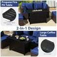 thumbnail image 4 of Gymax Set of 5 Patio Furniture Set Heavy-duty Frame Rattan Sofa Set w/ 60000 BTU Firepit Table Navy, 4 of 7