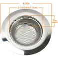 thumbnail image 2 of KALIM Sink Strainer 2Pcs, Basket Catcher Made of 304 Stainless Steel, Drain Filter Basket 4.5'' Diameter Wide Rim, Dense Mesh, Rust-Free, Dishwasher Safe, Suitable for Kitchen/Bathroom/Outdoor Drain, 2 of 6