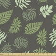 thumbnail image 1 of Leaves Fabric by the Yard, Palm Tree Elements Foliage Composition Exotic Summer Spring Illustration, Decorative Upholstery Fabric for Sofas and Home Accents, Olive Green Dark Green by Ambesonne, 1 of 5