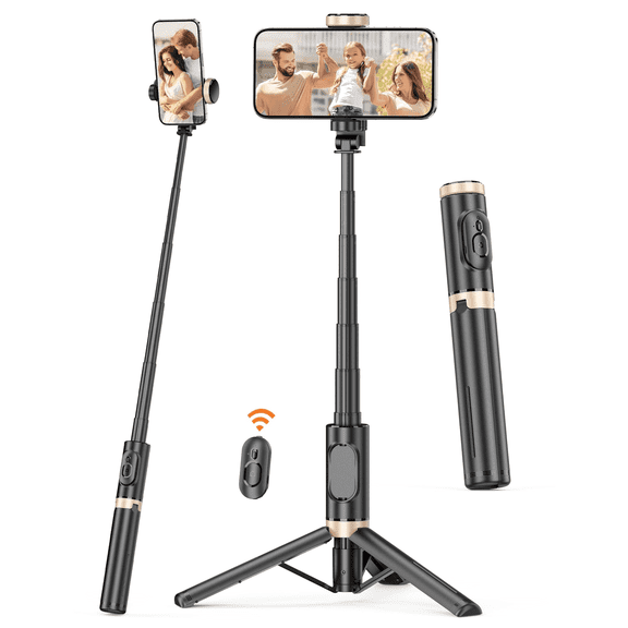 SelfieShow 28" Mini Selfie Stick, Extendable Phone Tripod Stand with Remote , Portable Travel Tripod for iPhone/Android