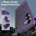 thumbnail image 2 of Allytechgroup Case for Samsung Galaxy S25 Edge with Kickstand [Compatible with MagSafe], Slim Stand Lightweight Hard PC Back Shell & Soft TPU Bumper Shockproof Cover Anti-Slip Phone Cover, Darkpurple, 2 of 8