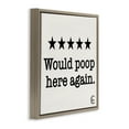 thumbnail image 3 of Stupell Industries Bathroom Rating Five Stars Typography Painting Brown Floater Framed Canvas Art Print Wall Art, 18 x 18, 3 of 9