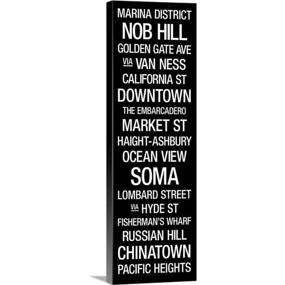 Great Big Canvas "Bus Roll: San Francisco"  by Kate Lillyson White Gray   Wrapped Canvas Print Wall Artwork