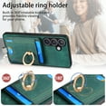 thumbnail image 6 of Dteck for Samsung Galaxy S22 Case, 2 in 1 Magnetic Wallet with Phone Grip, Compatible with MagSafe, Detachable Premium PU Leather Magnetic Case with Card Slots Ring Holder,Green, 6 of 9