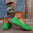 thumbnail image 4 of Loafers for Women Comfortable Slip On Business Work Flats Shoes Casual Loafer Flat Sole Women's Casual Plus Size Loafers with Metal Chain, 4 of 9