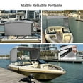 thumbnail image 2 of Grey 4 Bow Bimini Top Boat Cover with 1" Aluminum Alloy Frame, Including 2 Straps, 2 Adjustable Rear Support Pole, Zippered Storage Boot, PU Coating Canvas, 2 of 6