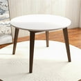 thumbnail image 2 of Table à Manger Ronde Candida de Style Moderne en Bois Massif avec Dessus Noyer/blanc de 43,3 Po, 2 of 7