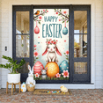 thumbnail image 6 of Cute Bunny Happy Easter Banner Colorful Eggs Easter Celebration Display Butterfly Decor Spring Flowers Easter Photo Prop for Easter Party Family Gathering Photo Shoot, 6 of 9