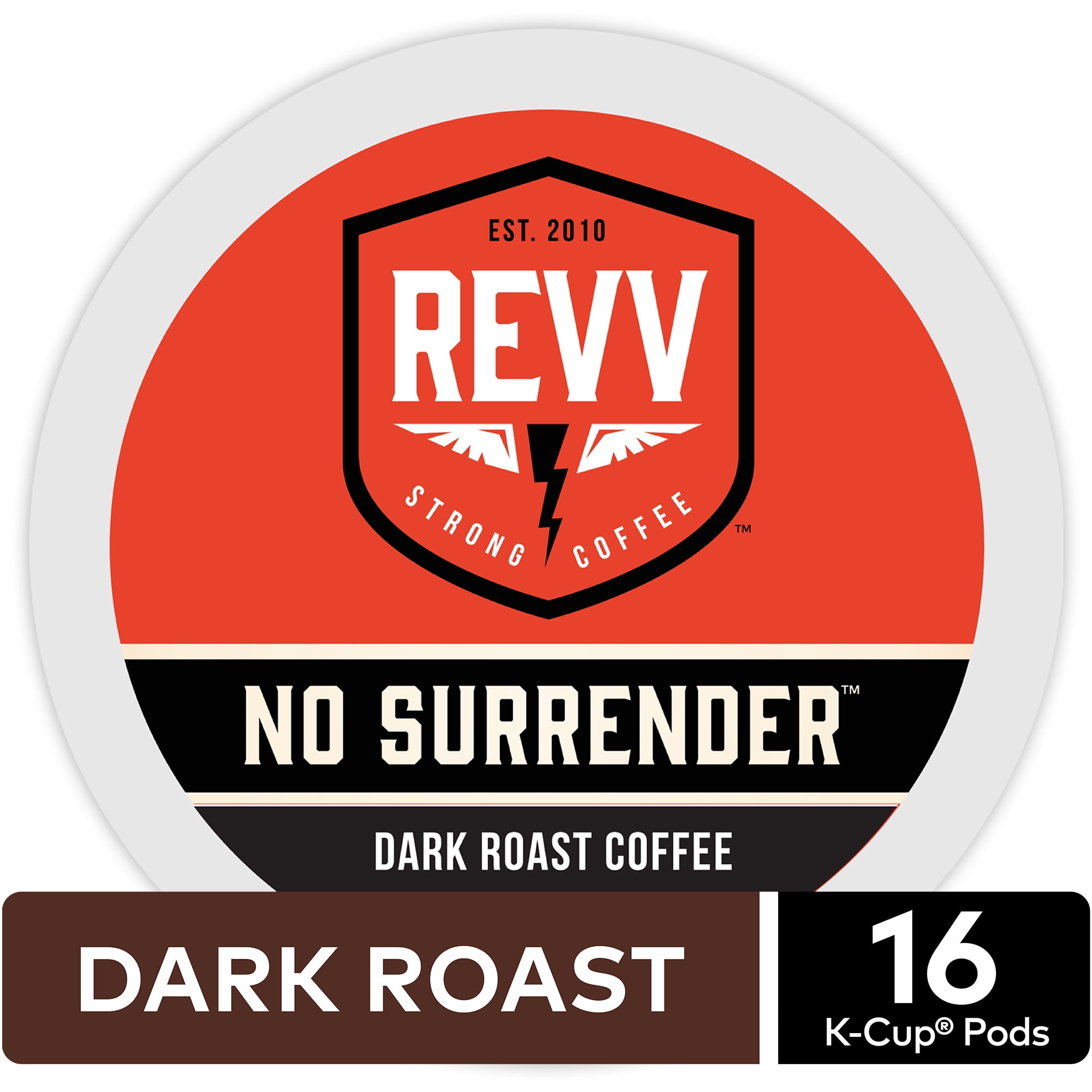 Revv No Surrender Coffee, Keurig K-Cup Pods, Dark Roast, 16ct