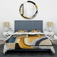 thumbnail image 3 of Designart "Glamorous Gold and Black Artistry IV" Abstract Spirals Bedding Covert Set - Transitional Black Abstract Bed Set With 1 Sham, 3 of 6