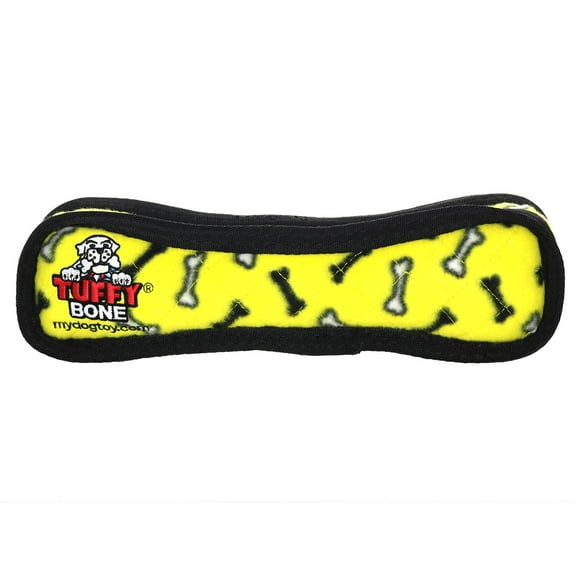 Tuffy Ultimate Bone Yellow Bone Durable Plush Squeaky Dog Toy