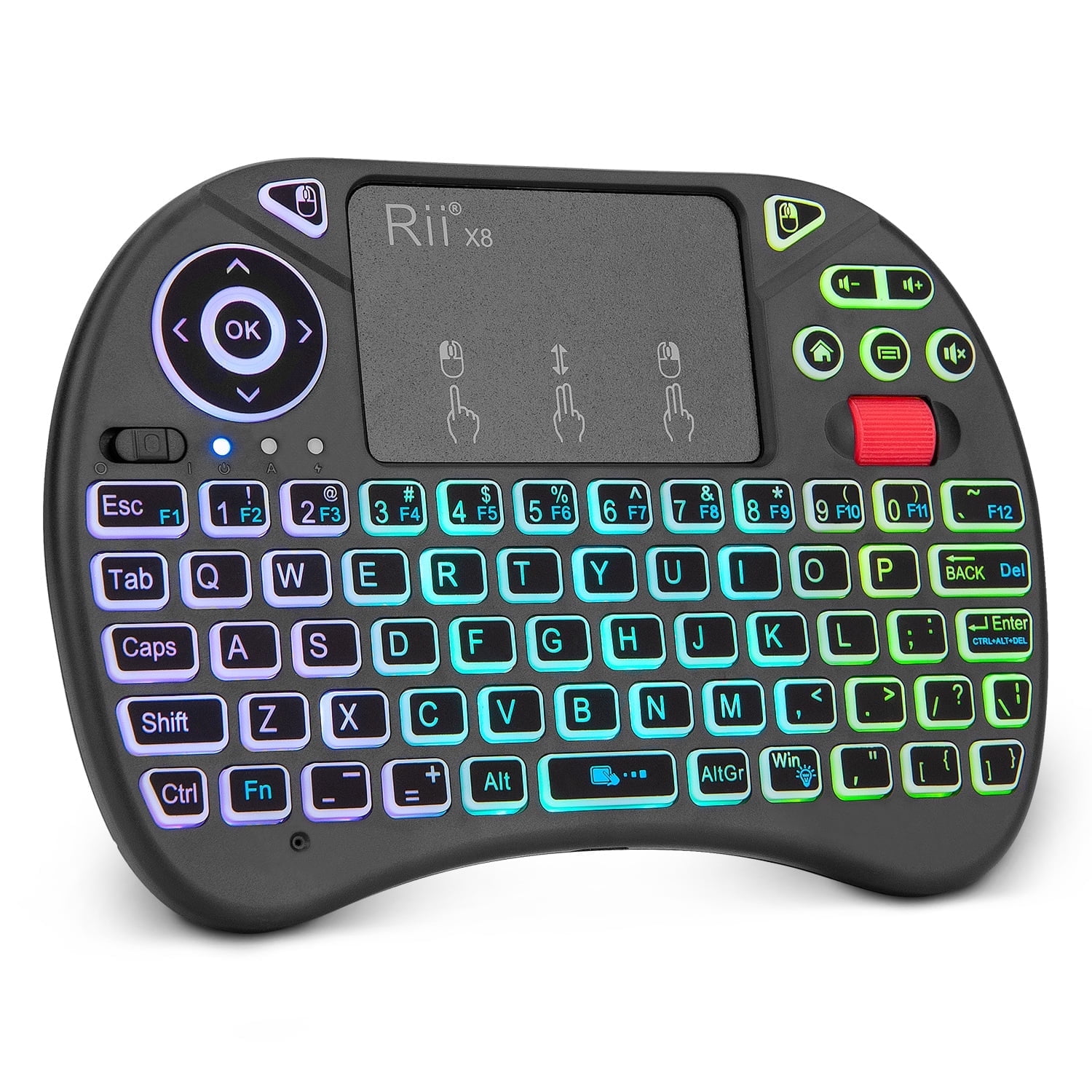Rii i4 Mini Bluetooth Keyboard with Touchpad, Blacklit Portable