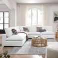 thumbnail image 1 of Modway Commix 5-Piece Down Filled Overstuffed Armless Sectional Sofa in Pure White, 1 of 10