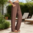 thumbnail image 4 of Inleife Womens High Waist Quick Dry Pants Summer Ladies Drawstring Elastic Waist Breathable Casual & Comfy Trousers, 4 of 6