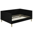 thumbnail image 6 of DHP Franklin Mid-Century Upholstered Daybed Frame, Black Velvet, Full, 6 of 21