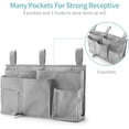thumbnail image 3 of Bed Organizer Storage Bag 8 Pockets Dorm Room Essentials for College Students as Dorm Bunk Bed Accessories Bedside Handrail Pockets Organizer for Bunk Bed Shelf (Grey), 3 of 7