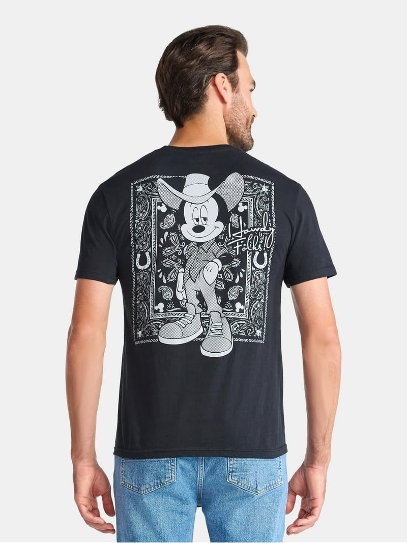 Disney Mickey Mouse Howdy Folks Men's and Big Men's Graphic Tee