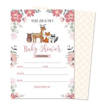 Inkdotpot 30AnimalsBaby Shower Invitation Cards-Gender Neutral-Fill In The Blank Invites
