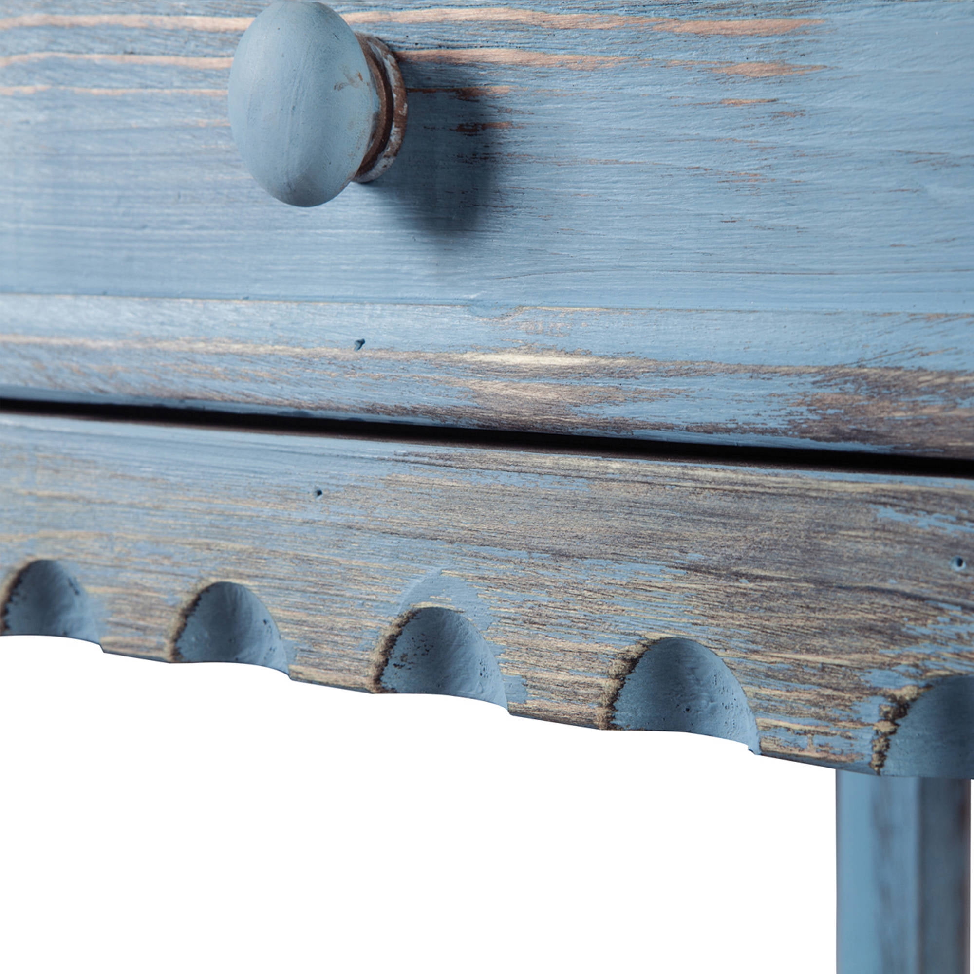 Alaterre Furniture Country Cottage End Table, Rustic Blue Antique Finish