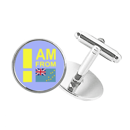 I Am From Tuvalu Round Button Cuff Clip Stud Cufflinks