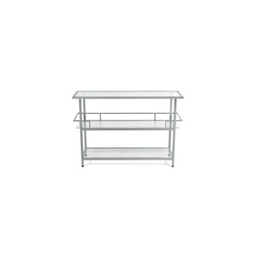 Homestock Victorian Elegance Bar Console, Bar Top Table, Bar Height Dining Table, Portable Bar, Indoor Bar Table, Counter Height Table, 24" X 36", Chrome.