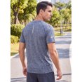 thumbnail image 3 of INSPIRE CHIC Men's Athletic T-Shirt Short Sleeve Crew Neck Running T-Shirts M Dark Gray, 3 of 5