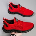 thumbnail image 4 of QWKLEAJ Men’s Casual Shoes Slip On Athletic Sneakers, Breathable Hollow Knit Mesh Blade Non Slip Cushioned Running Trainers for Men Daily Walking Gym Outdoor Workout Footwear Red 10.5, 4 of 6