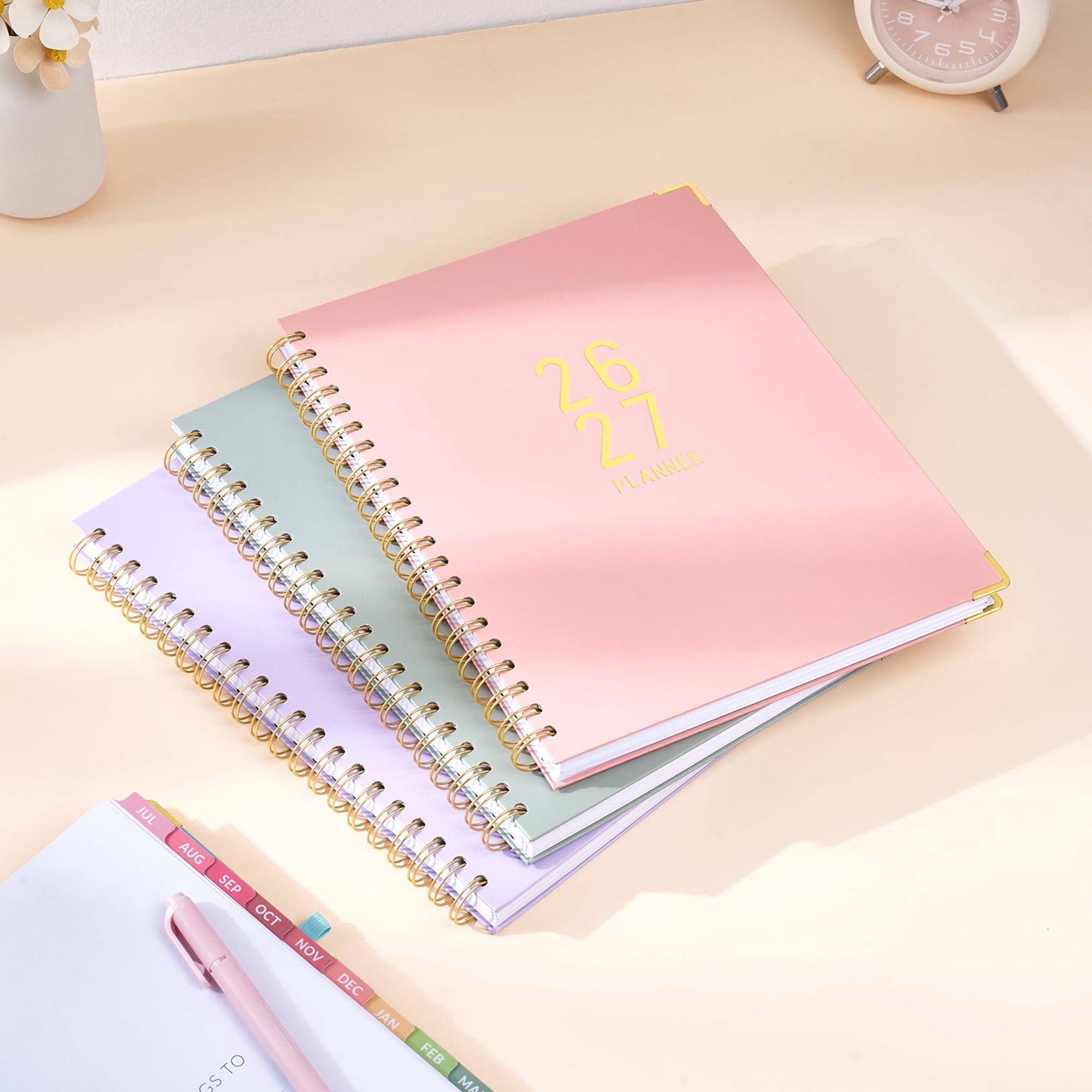 18 Month Academic Planner 2026-2027, July 2026 to December 2027, Weekly Monthly Calendar Planner, Daily Agenda Book for Students Teachers, College Supplies, A4 Size, Pink