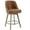 PU / Brown -【Set of 1 】- 26" Seat Height, variant on WOOW DEPOT 26" Swivel Bar Stools Large Seat Set of 2, Upholstered PU Leather w/ Mid-Back Wood Legs, Modern Armless Island Counter Barstools Kitchen Pub Chair, Blue