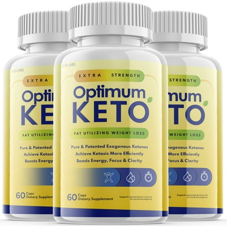 (3 Pack) Optimum Keto - Supplement for Weight Loss - Energy & Focus Boosting Dietary Supplements for Weight Management & Metabolism - Advanced Fat Burn Raspberry Ketones Pills - 180 Capsules
