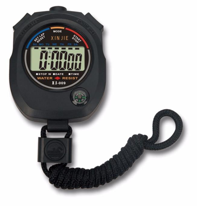 Zconmotarich Digital LCD Stopwatch Chronograph Timer Counter Sports Alarm Tool 