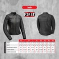 thumbnail image 3 of First Mfg Co - Jada - Women's Motorcycle Biker Riding Black Leather Jacket - Extra Large - Belted Gussets Padded Arm Reflective Piping Vented, 3 of 5