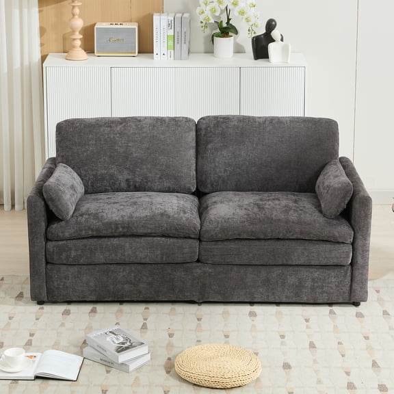 Jopath 68.1" Cozy Loveseat Sofa, Oversized Comfy Cloud Sofa with Double Cushion Loveseat Sofa Plush Cushion Sofa Couch for Living Room Bedroom Apartment Grey