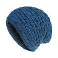 thumbnail image 2 of Tuque en Tricot Chaude Automne Hiver pour Femmes, Épaisse, Horizontale, Unie, Doublée en Molleton, Bonnets pour Femmes Hommes, 2 of 2