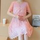 thumbnail image 1 of Vestido de maternidad para mujer, manga corta, cuello redondo, vestido plisado de maternidad, vestido de maternidad de manga corta, artesanía superior, 1 of 8