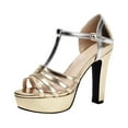 thumbnail image 6 of Mepaouo High Heels for Women Chunky Block T Strap Platform Shoes Sexy Open Toe Dressy Pumps Sandals, 6 of 7
