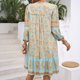 thumbnail image 4 of WILLBEST Vestido De Lino Para Mujer, Primavera/Verano, Bohemio, Para Vacaciones, Estampado, Cuello En V, Para Niños, 4 of 4