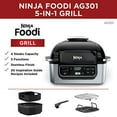 thumbnail image 3 of Ninja Ag301 Foodi 5-In-1 Indoor Electric Grill With Air Fry Roast Bake & Dehydrate - Programmable Black/Silver, 3 of 12